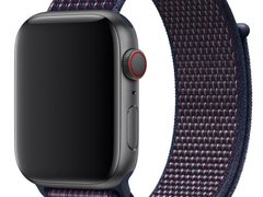 Curea iUni compatibila cu Apple Watch 1/2/3/4/5/6/7, 42mm, Nylon Sport, Woven Strap, Midnight Purple